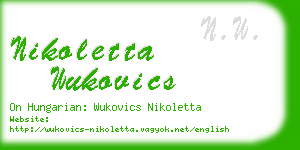 nikoletta wukovics business card